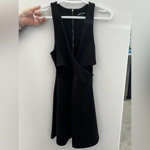 Express little black dress with side cutouts and zipper back